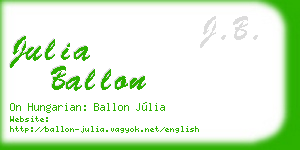 julia ballon business card
